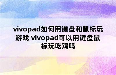 vivopad如何用键盘和鼠标玩游戏 vivopad可以用键盘鼠标玩吃鸡吗